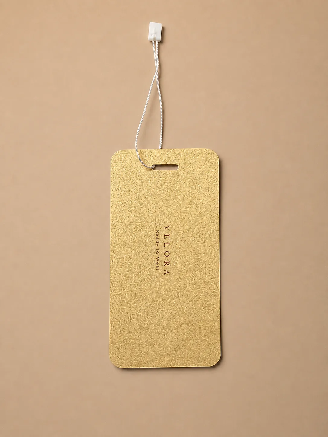 Layered branded hang tag created for a fashion label